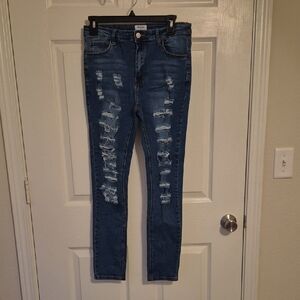 White Birch Distressed Denim Skinny Jeans